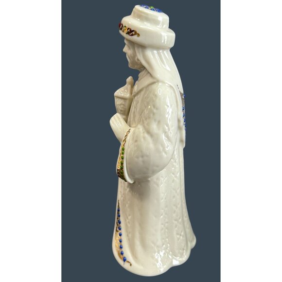 Lenox Jeweled Nativity King Gaspar Porcelain Figurine Gold Blue 7" - Picture 5 of 8